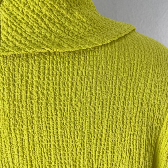 NEW Ali Miles Womens XL Lime Green Textured Cowl Neck Sweater Tunic Top Shirt - Picture 9 of 12